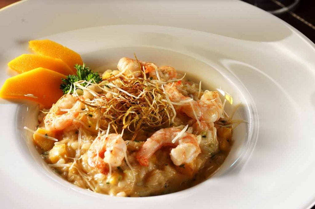 Risoto de camarão e manga. Foto: Victor Rocha