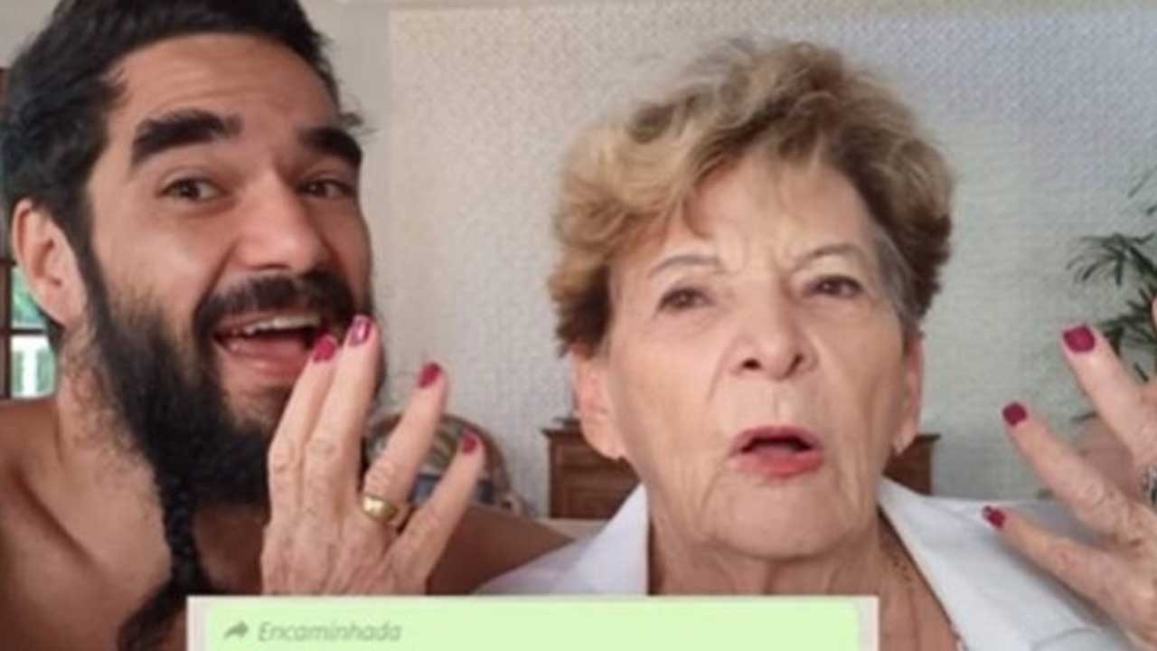 Fofa! Avó de Caio Blat chama a atenção do neto