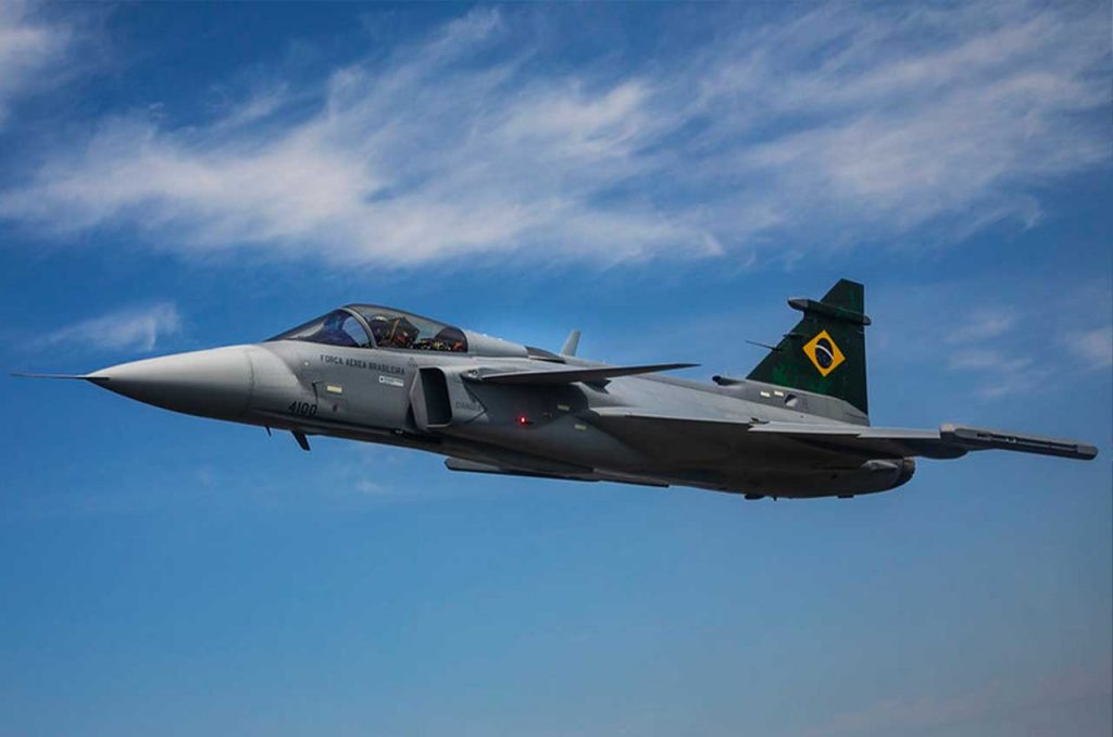 Caça F-39 Gripen. Foto: Sgt. Johnson/ Força Aérea Brasileira