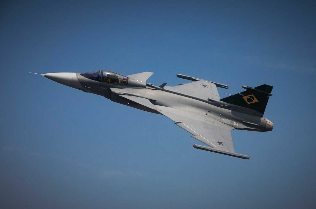 Caça F-39 Gripen. Foto: Sgt. Johnson/ Força Aérea Brasileira