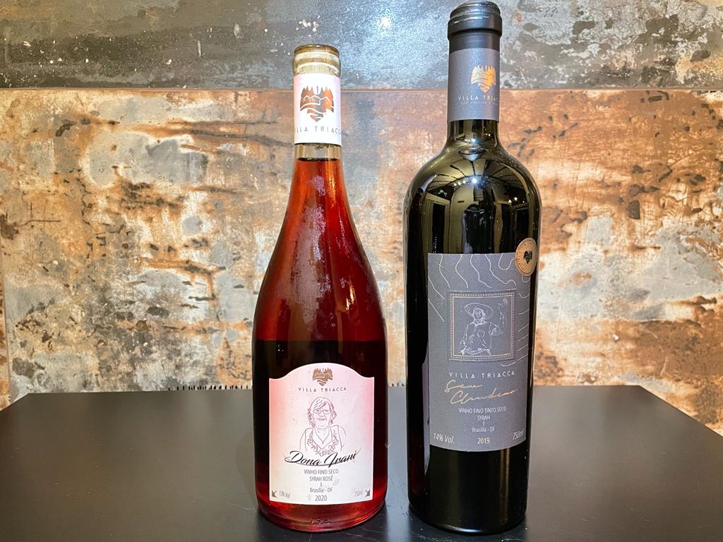 Vinhos Canindé Syrah e Seu Claudino Syrah, da Villa Triacca. Foto: Divulgação