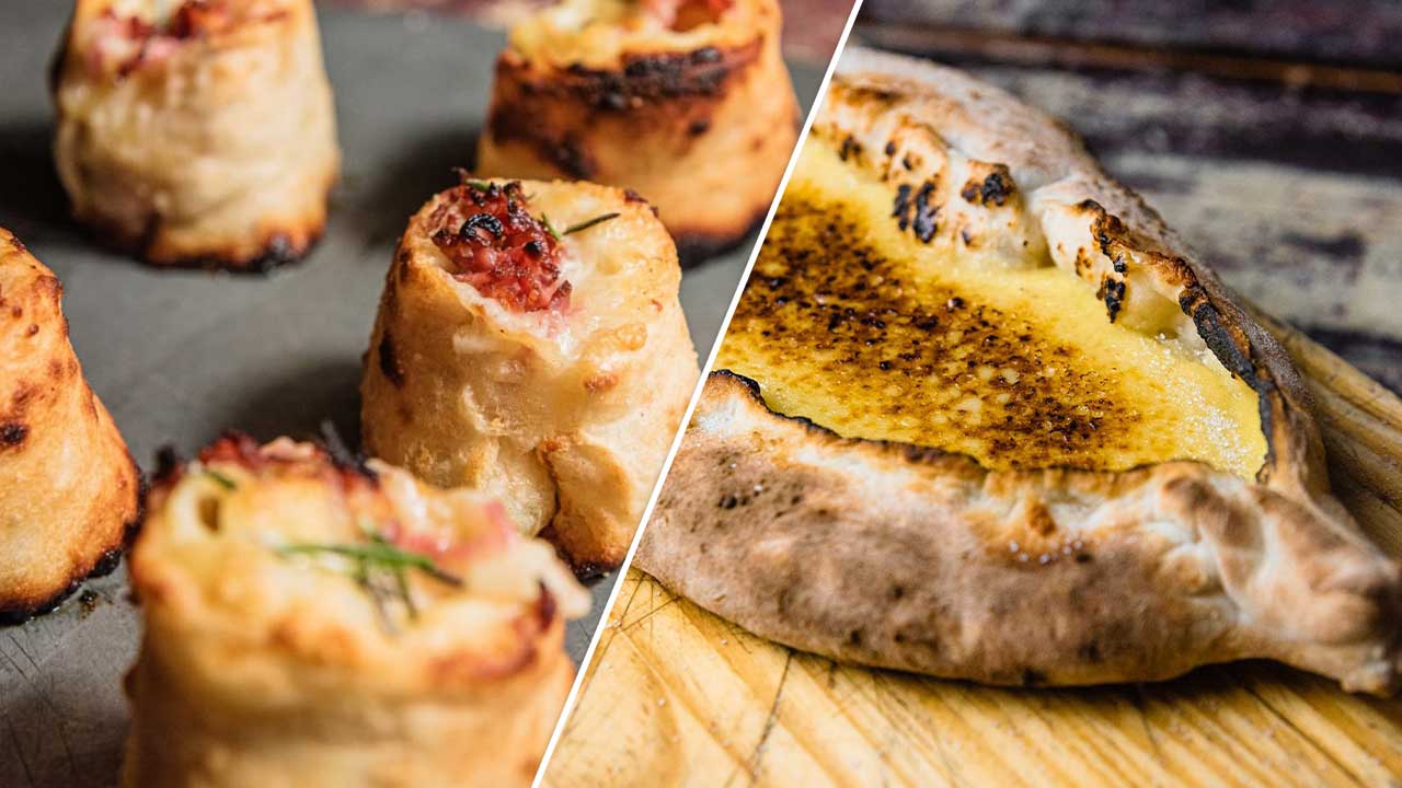 Pizza em formato de cilindro e katha com crème brûlée são destaques na Grano & Oliva