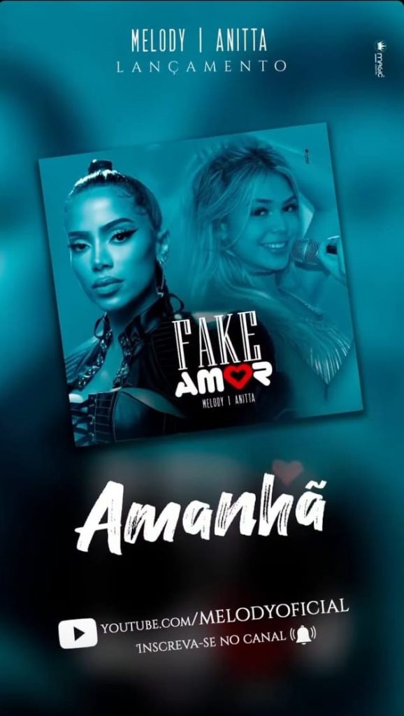 Melody anunciou parceria com anitta e foi desmentida