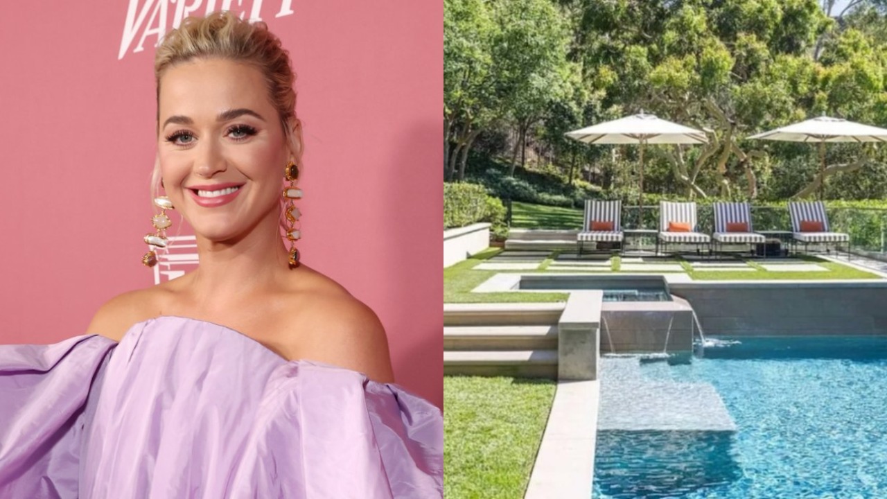 A casa tem cinco quartos e seis banheiros, além de estacionamento, segurança, sauna, academia, piscina e uma biblioteca