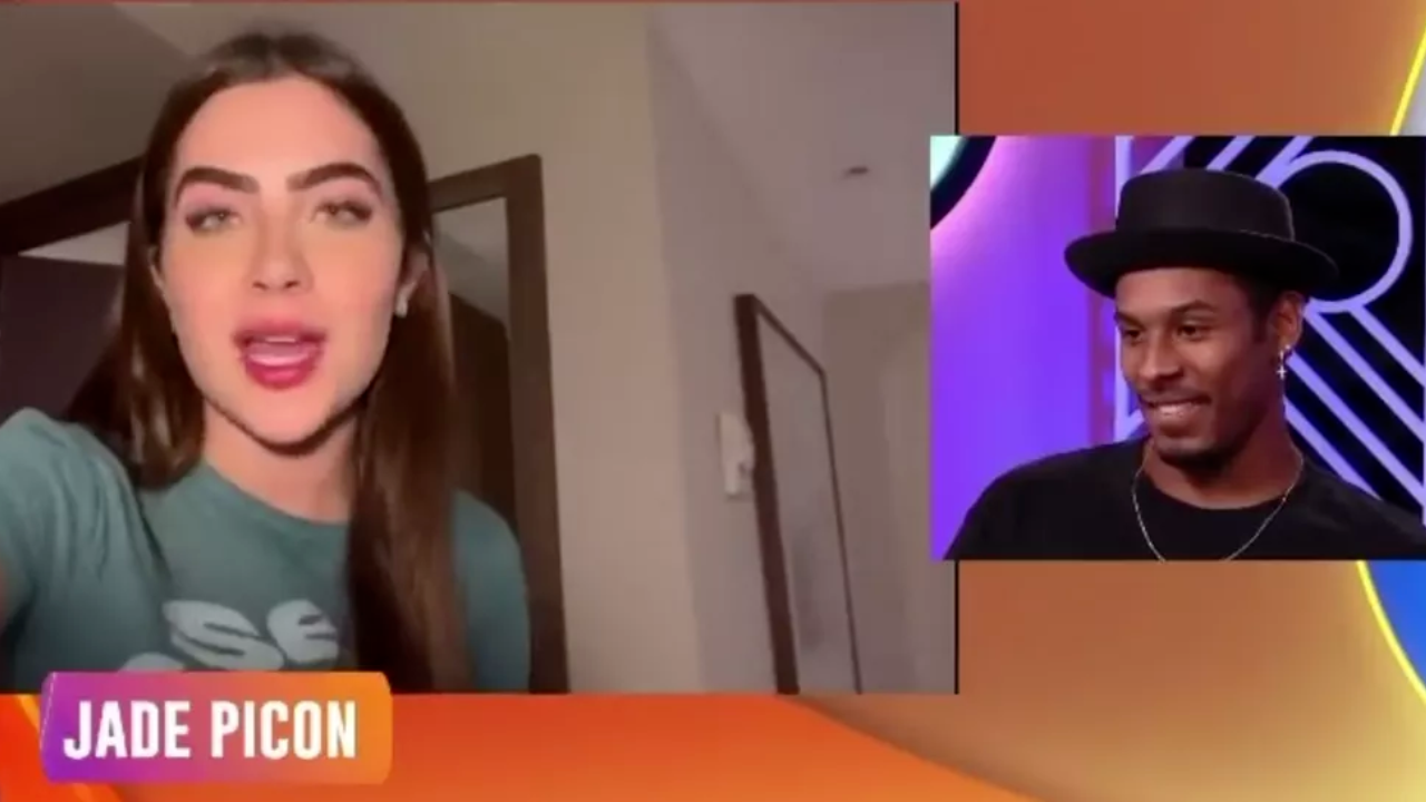 Enquanto acontecia o bate-papo com a ex-bbb e apresentadora Rafa Kalimann, a influencer apareceu em vídeo para o finalista