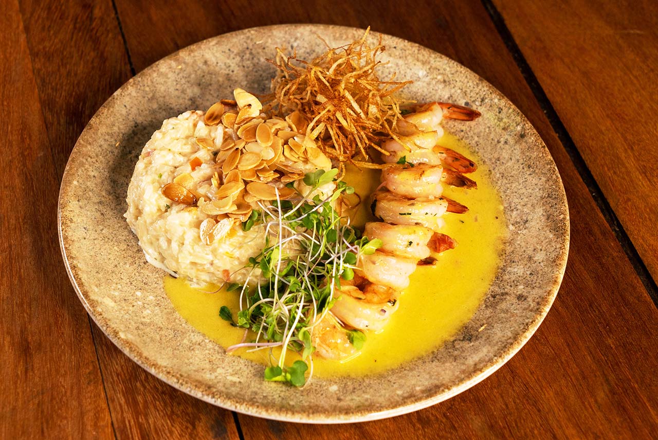 Camarão au champagne. Foto: Divulgação