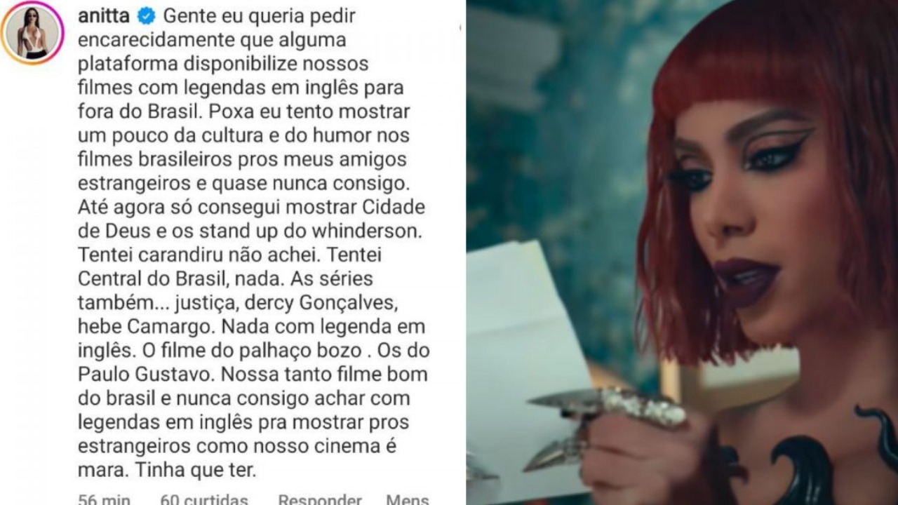 A artista fez o pedido nos comentários da publicação da página Mídia Ninja, que celebrava o Dia do Cinema Brasileiro