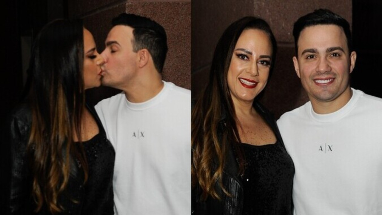 Os dois foram fotografados juntos durante a gravação do DVD "Cabaré", do cantor Leonardo com a dupla Bruno e Marrone