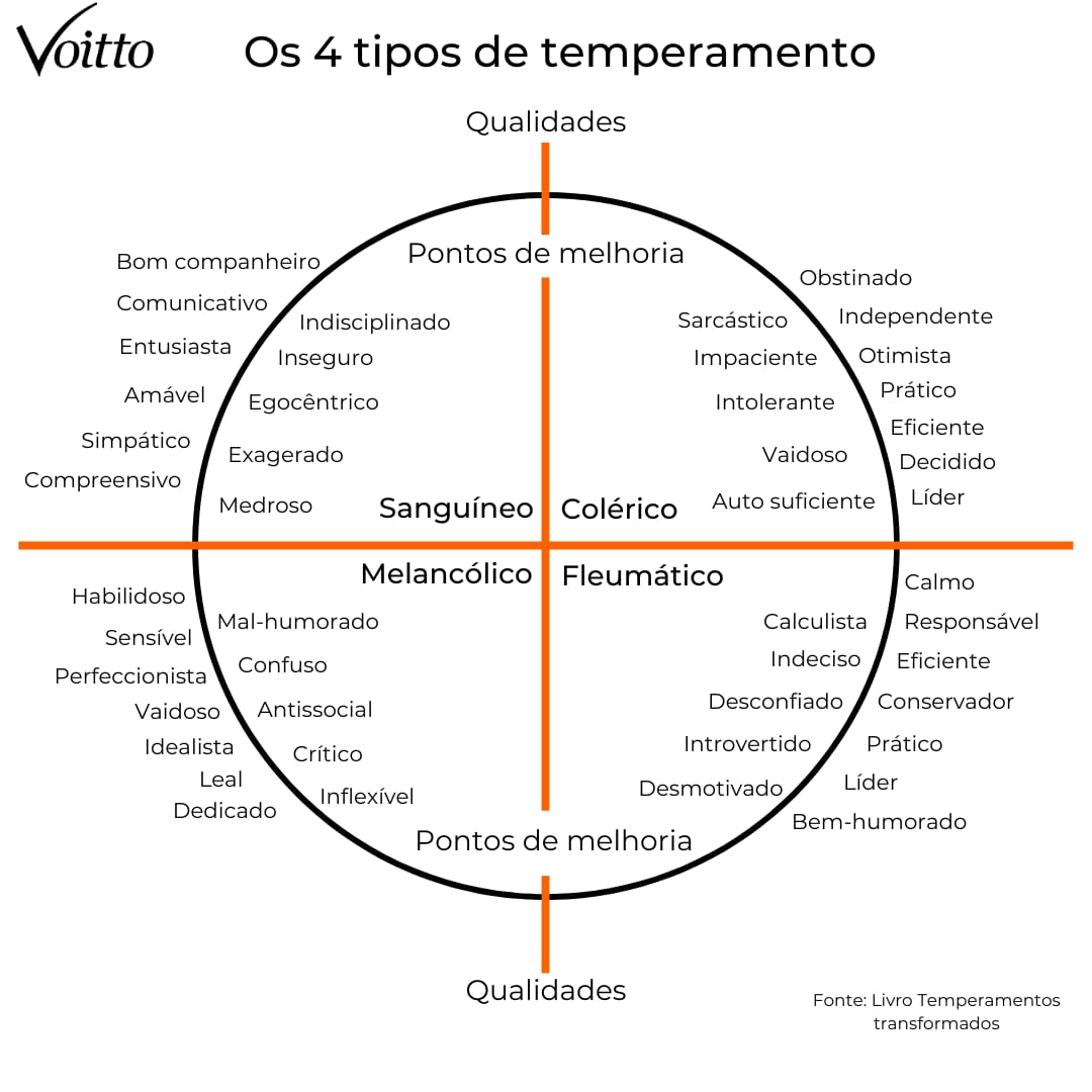 Infografia - 4 tipos de temperamentos