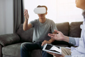 Terapia com uso de realidade virtual.