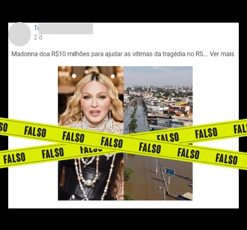 Fake News sobre tragédia no RS. Reprodução Lupa, plataforma de combate à desinformação por meio do fact-checking e da educação midiática.