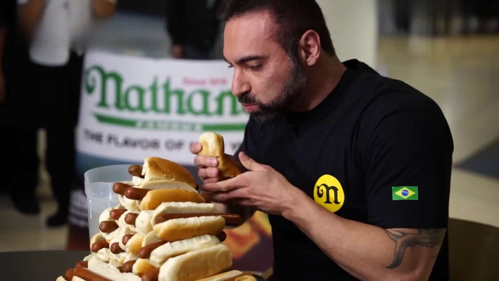 Ricardo Corbucci, durante preparação para o Nathan's, ainda no Brasil, em meados de 2022. Crédito: Arquivo Pessoal