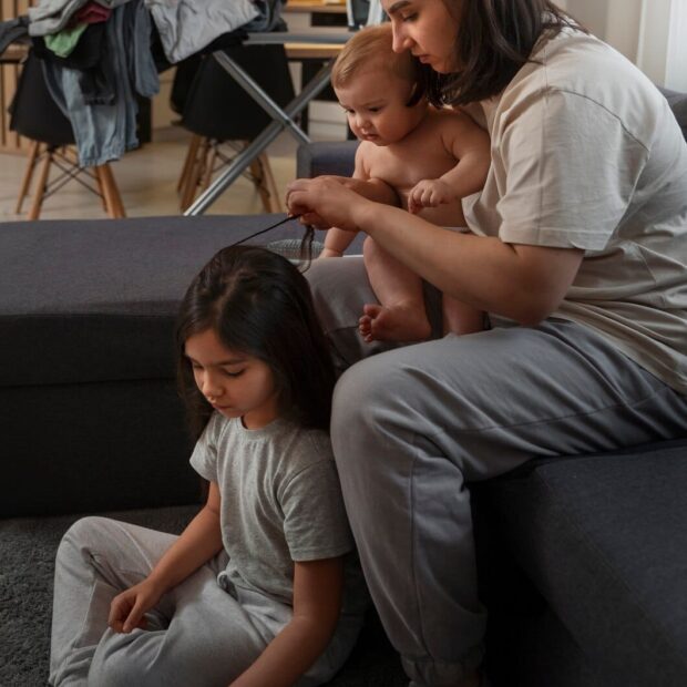 Mãe e filhos. Banco de Imagens