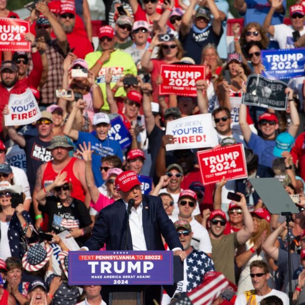donald trump holds an election rally