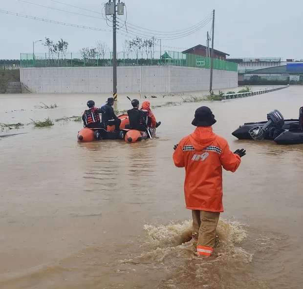 103672481 this handout photo taken and released by national fire agency on july 15 2023 shows south