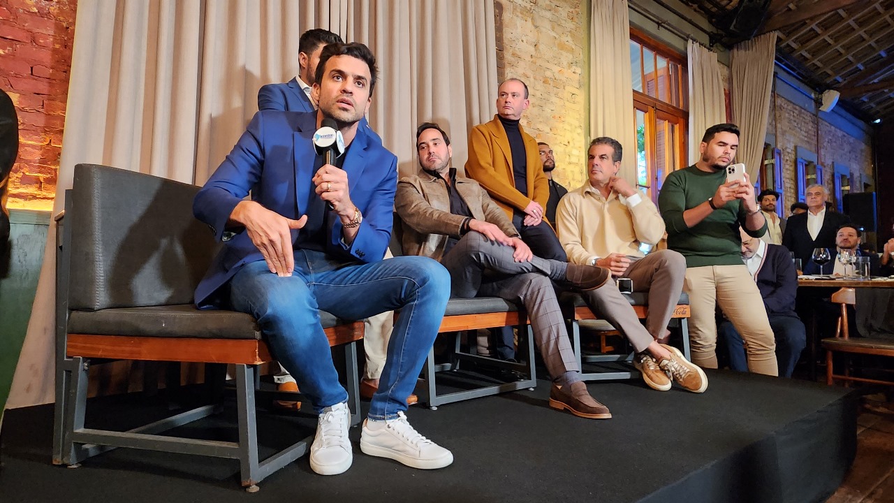 Palestrante Pablo Marçal, Tadeu Lockermann CEO Grupo Protagonistas do Brasil, Luciano Perez CEO Vivax TV, Alvaro Garneiro