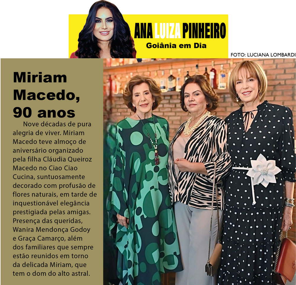miriam macedo, 90 anos