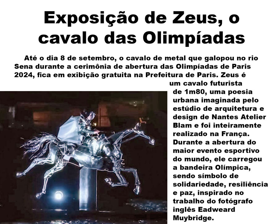 exposição de zeus, o cavalo das olimpíadas