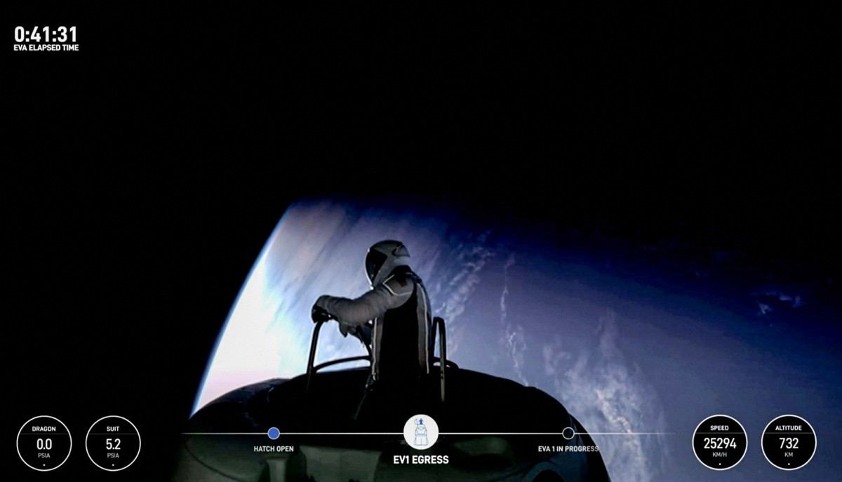 first private spacewalk performed by the crew of the polaris dawn mission
