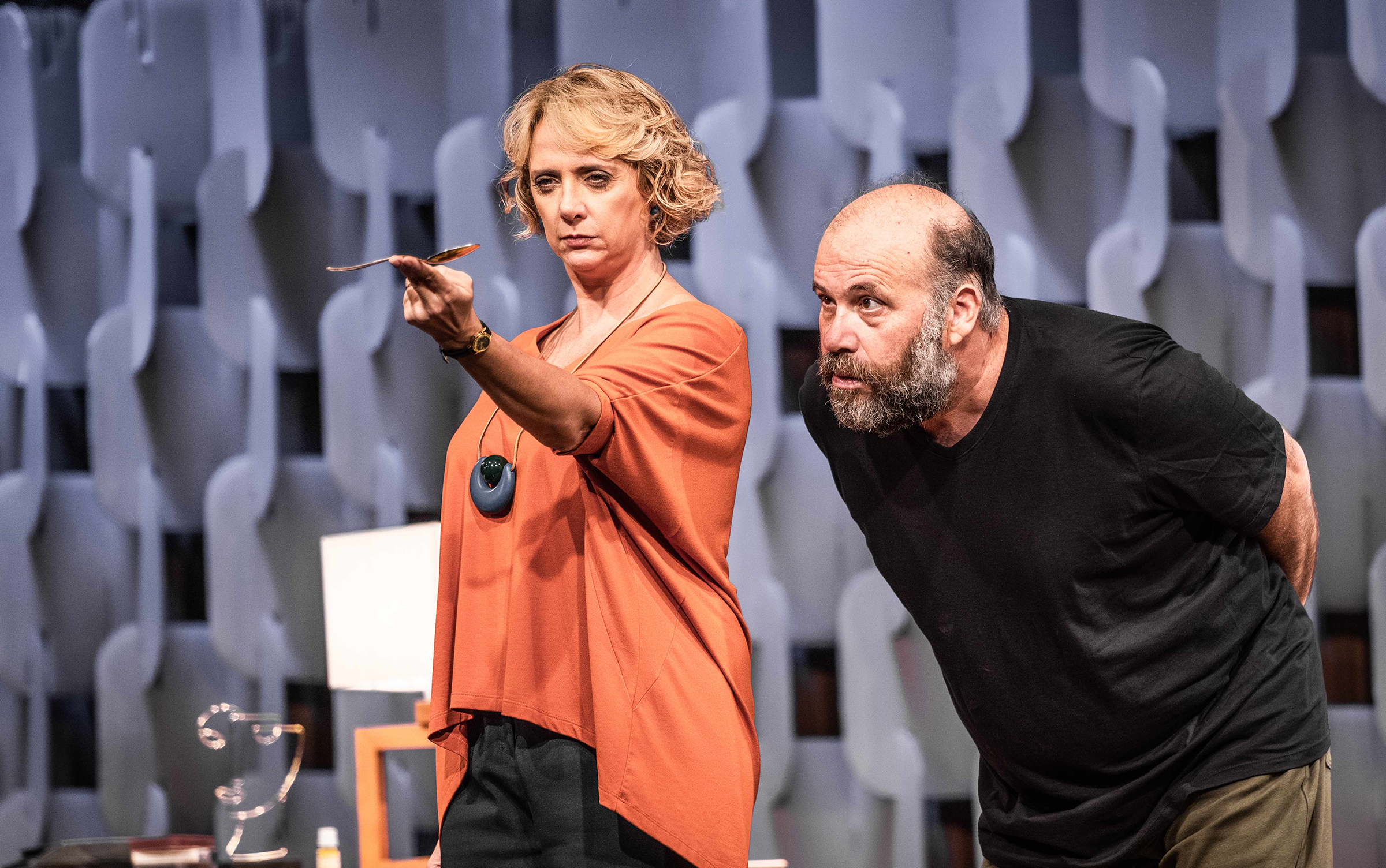 Comédia O Caso, com Otávio Muller e Letícia Isnard. Crédito: Ricardo Brajterman.