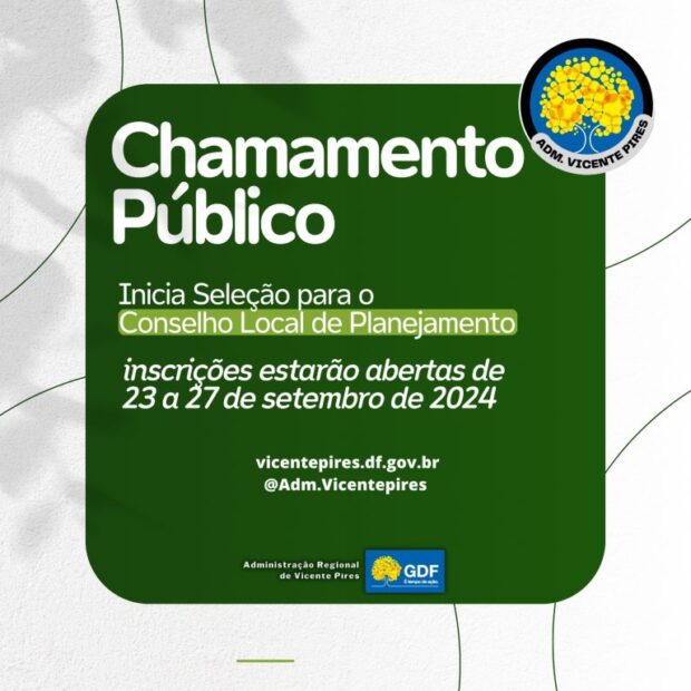 processo seletivo para o conselho local de planejamento de vicente pires