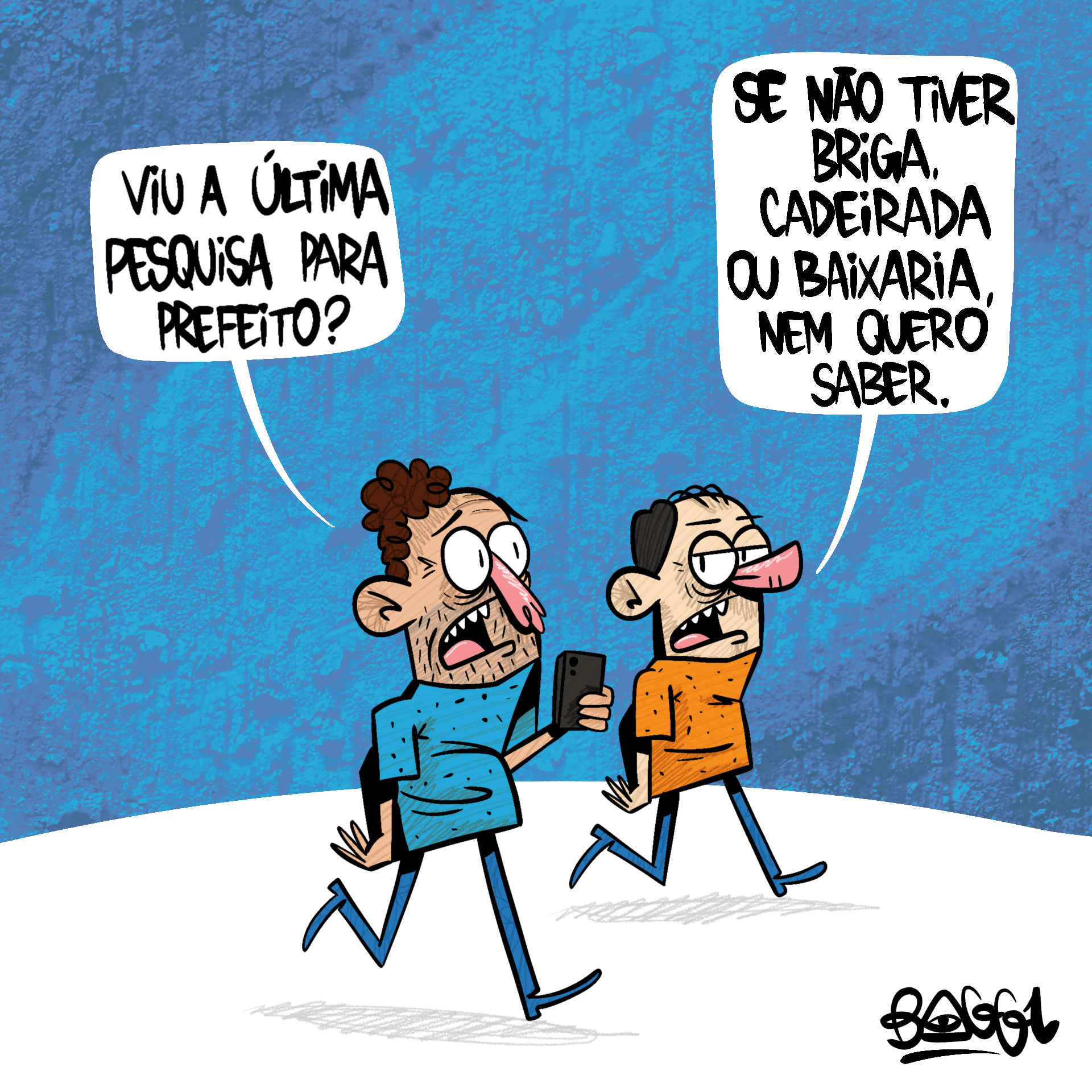 charge pesquisa prefeito baixaria