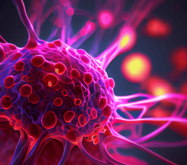 ilustração de uma célula cancerígena