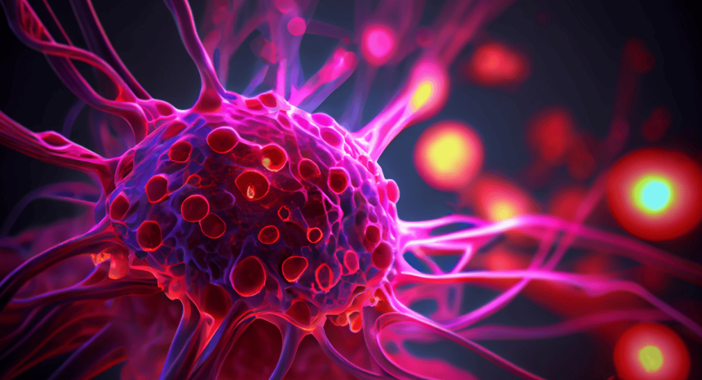 ilustração de uma célula cancerígena