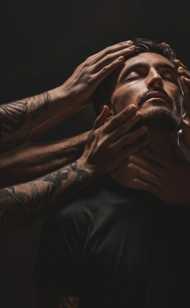 concept portrait overstimulated person