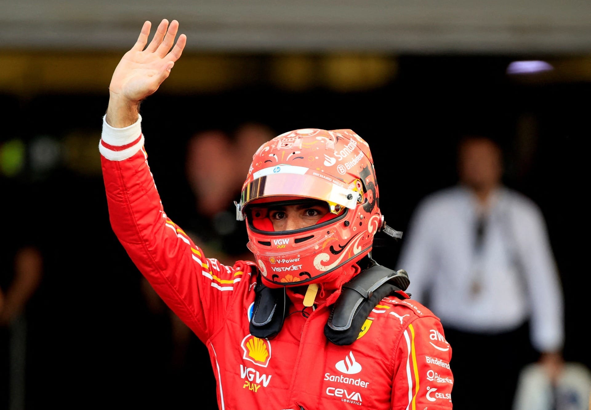 carlos sainz celebra pole position no gp do mexico de f1 2024 203312