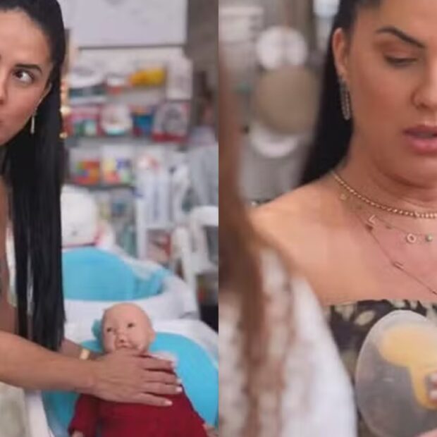 gravida graciele lacerda faz aula para aprender a cuidar da filha