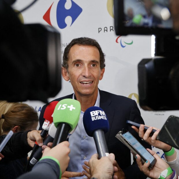 alexandre bompard, président directeur général pdg présente le bilan du partenariat avec paris 2024.