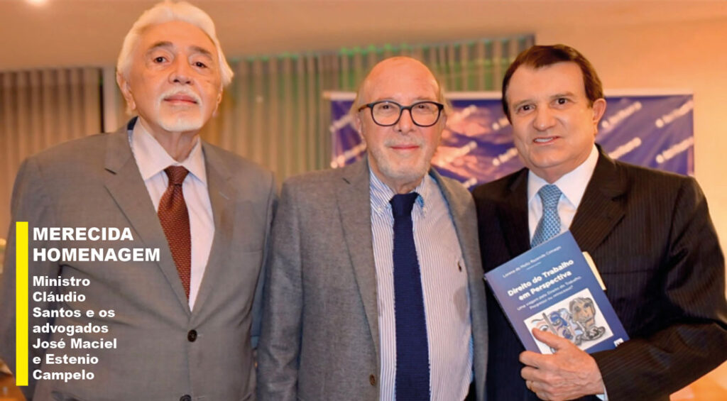 ministro cláudio santos e os advogados josé maciel e estenio campelo