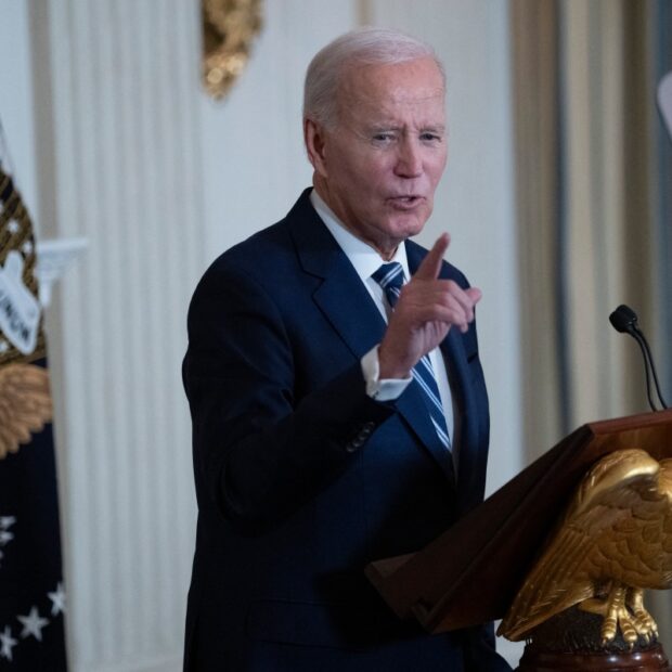joe biden delivers remarks at a reception for new democratic members of congress.