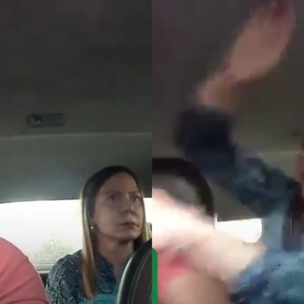 Discussão começou quando mulher exigiu que o motorista entrasse no prédio por medo de assalto; cenas foram registradas e viralizaram.