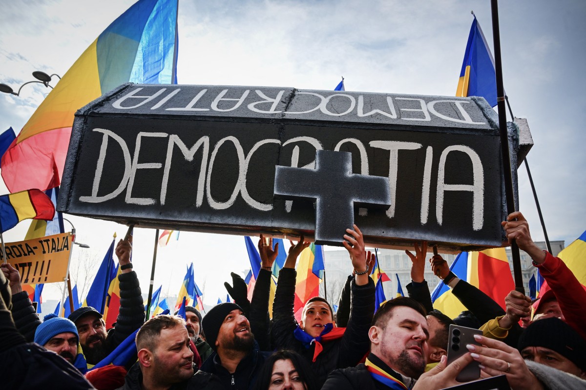 romania politics election demonstration