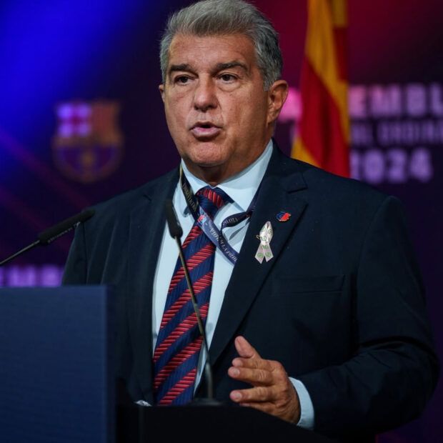 o presidente do barcelona, joan laporta