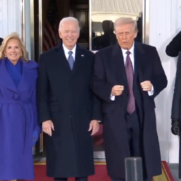 casal joe biden recebe o casal donald trump na casa branca antes do juramento de posse