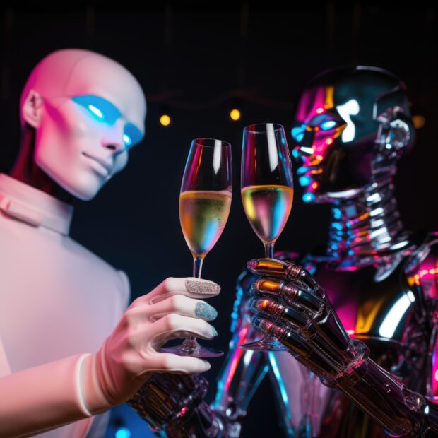 futuristic new year s eve celebration