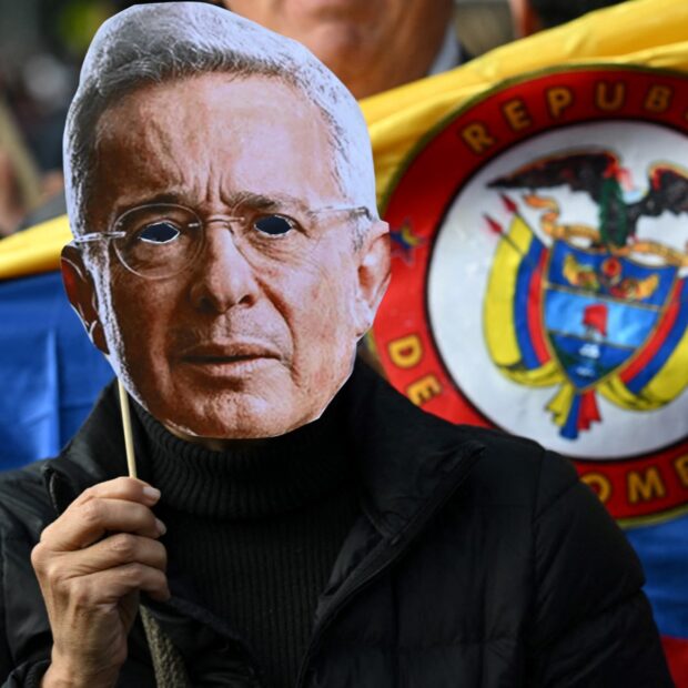 colombia justice politics uribe supporters demo