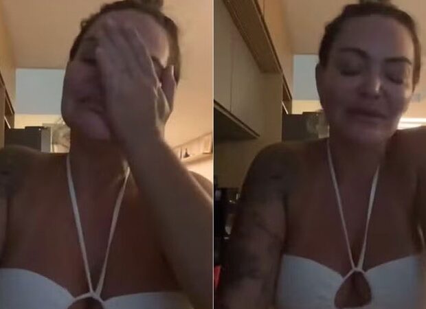 A influenciadora surgiu aos prantos e soltou o verbo sobre o fim do relacionamento: “O mundo é machista, sempre a mulher está errada!”