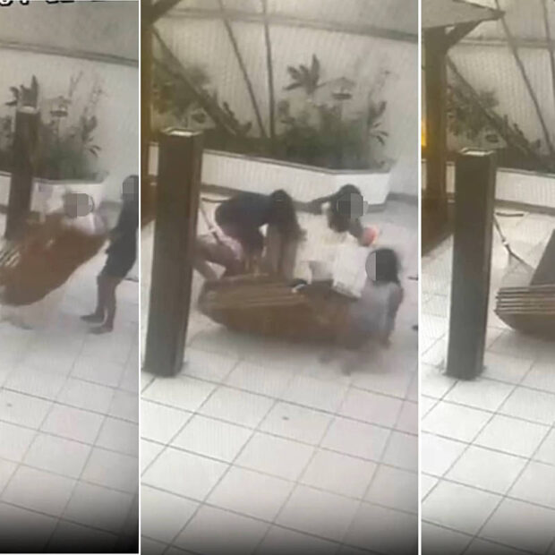 menina atingida por pilastra