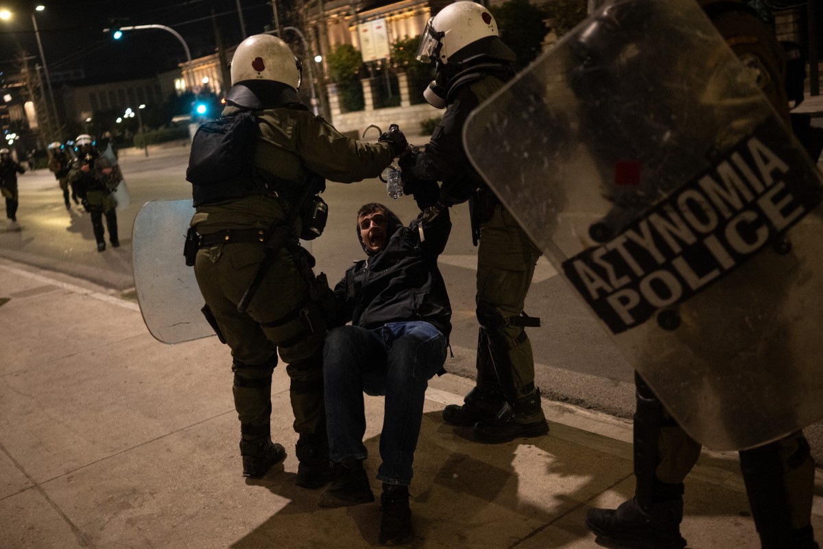 greece demo politics accident