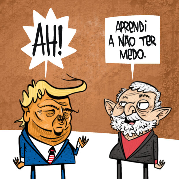 charge trump lula cara feia