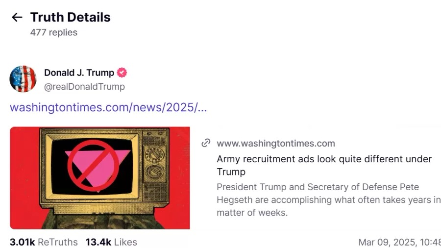 publicação trump
