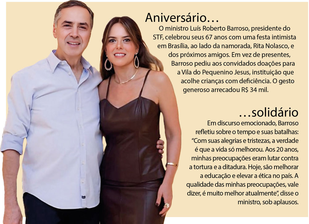 ministro luís roberto barroso e a namorada, rita nolasco