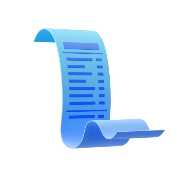 3d illustration payment confirmation bill