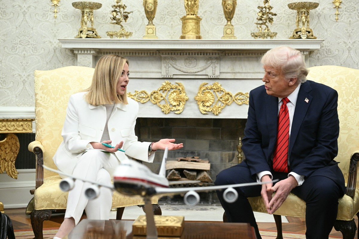us president donald trump meets italian prime minister giorgia meloni