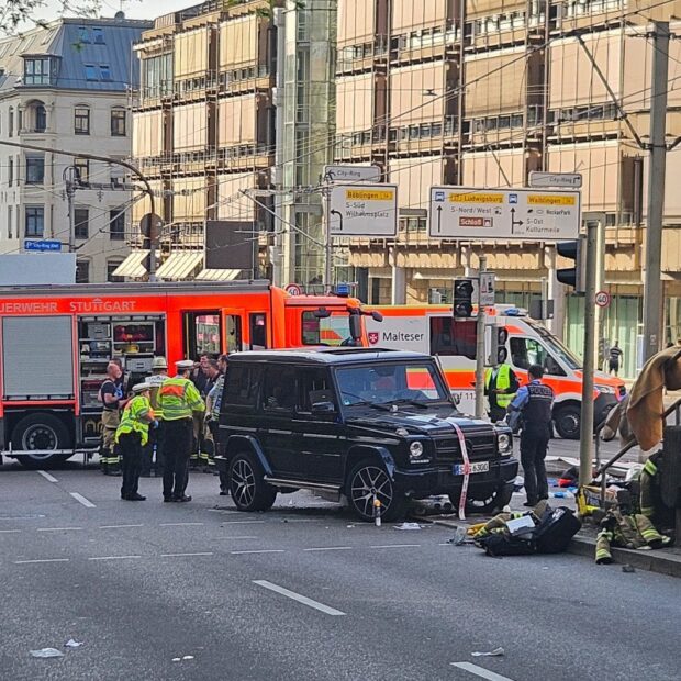 'several injured' as car drives into crowd in stuttgart: emergency services