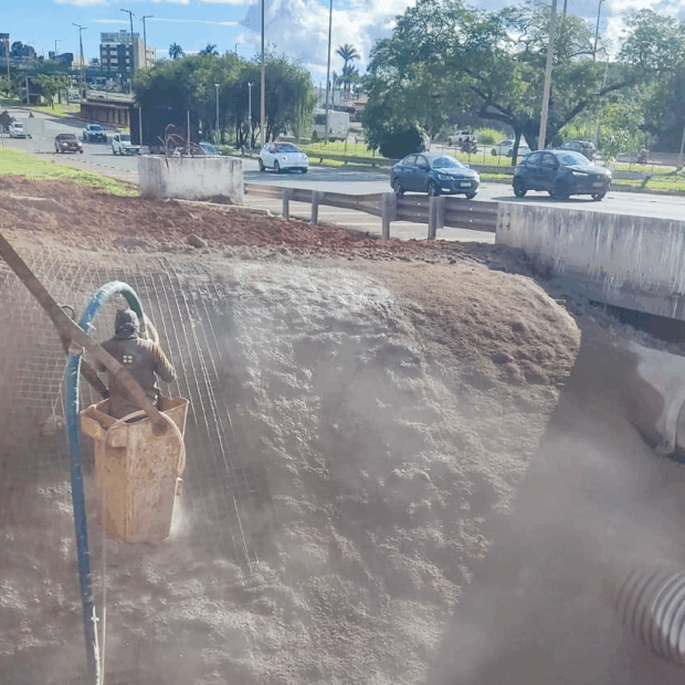reforma ponte sobre corrego samambaia